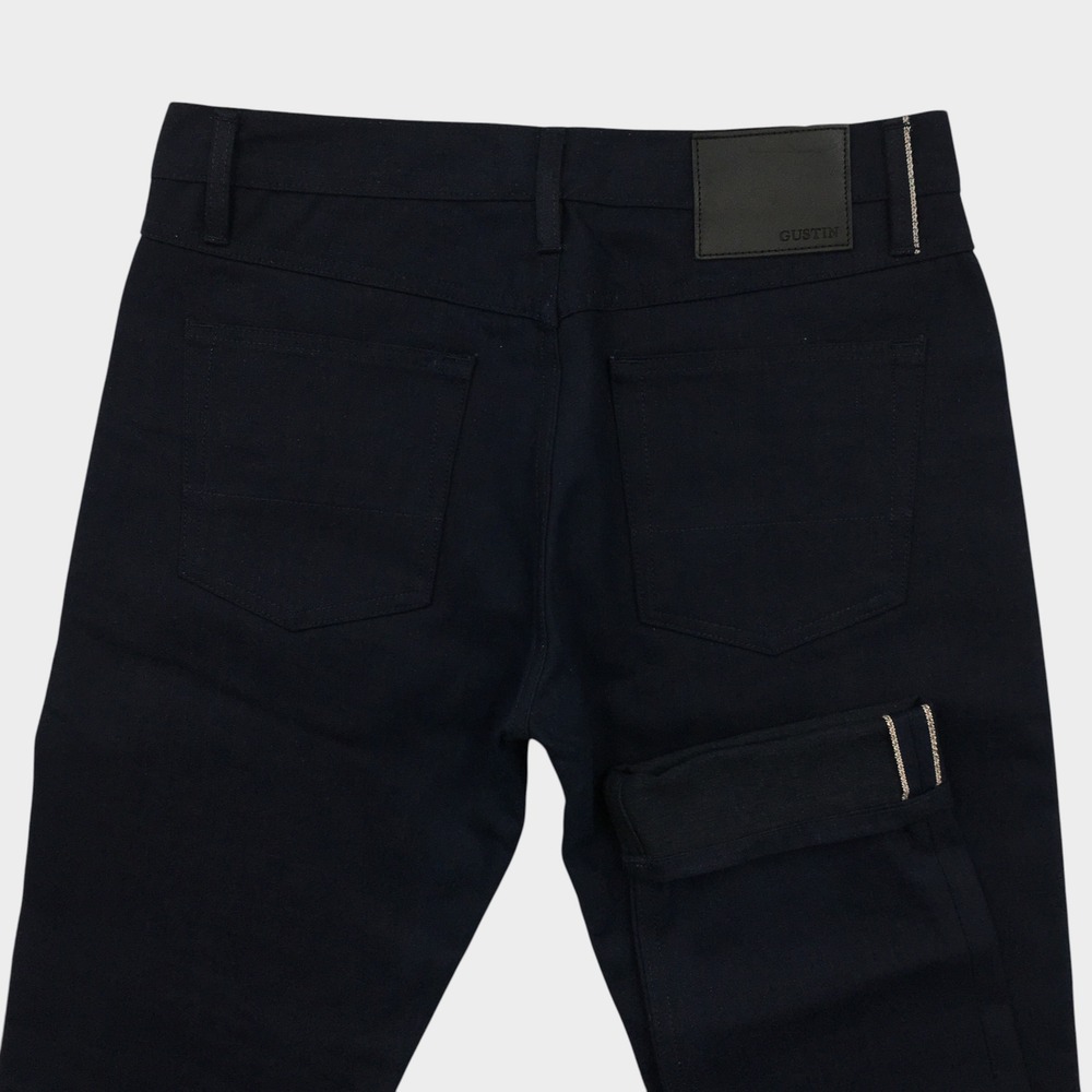 Gustin Cone Blue X Black Men Slim Fit Raw Selvedge Denim Jeans Size 34 USA #89